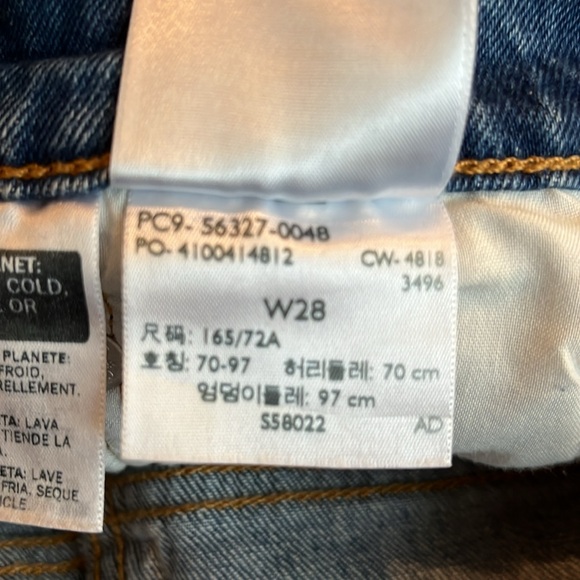 Levi’s Authentic 501 Denim Cut-offs Blue Jeans Shorts Button Fly Size 28 - Picture 11 of 11